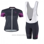 2017 Cycling Jersey Women Scott Black Short Sleeve and Bib Short