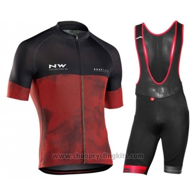 2018 Cycling Jersey Northwave Black Red Short Sleeve Salopette