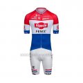 2022 Cycling Jersey Alpecin Fenix Red White Blue Short Sleeve and Bib Short