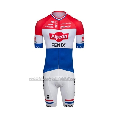 2022 Cycling Jersey Alpecin Fenix Red White Blue Short Sleeve and Bib Short