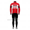 2022 Cycling Jersey Lotto Soudal Red Long Sleeve and Bib Short