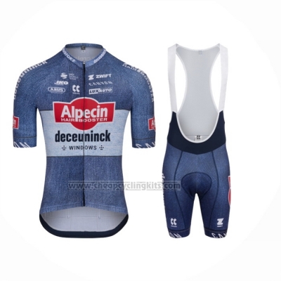 2024 Cycling Jersey Alpecin Deceuninck Blue Short Sleeve And Bib Short