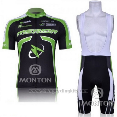 2011 Cycling Jersey Merida Black and Green Short Sleeve and Bib Short