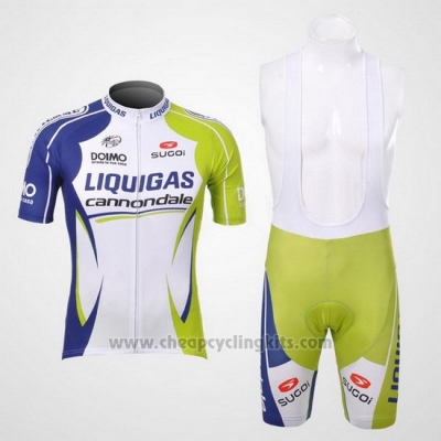 2012 Cycling Jersey Liquigas Cannondale Green and White Short Sleeve and Bib Short