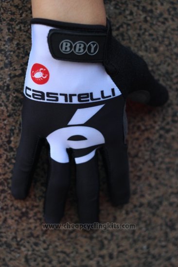 2014 Castelli Full Finger Gloves Cycling Black and White [BQXE-404]