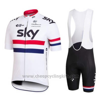 2016 Cycling Jersey France Red and White Short Sleeve and Bib Short