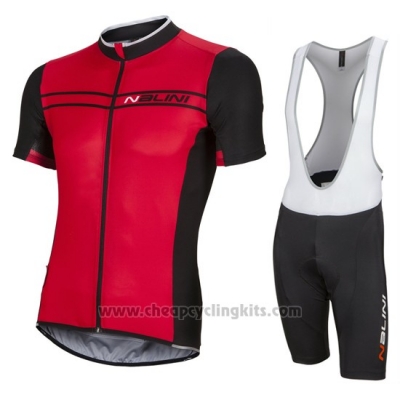 2016 Cycling Jersey Nalini Dark Red Short Sleeve and Bib Short