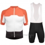 2018 Cycling Jersey POC Orange and White Short Sleeve and Bib Short