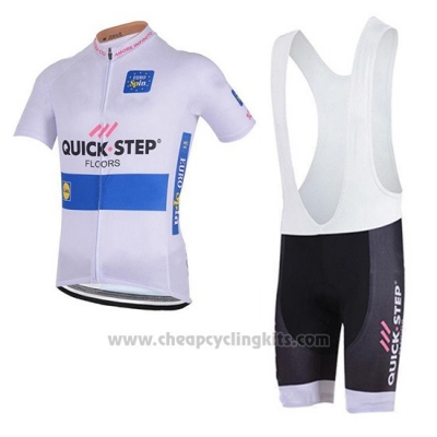 2018 Cycling Jersey Quick Step Floors White Short Sleeve and Bib Short [BQXE-3828]