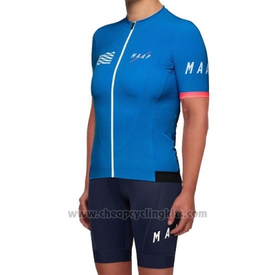 2019 Cycling Jersey Women Maap Blue Short Sleeve and Bib Short