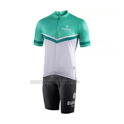 2021 Cycling Jersey Bianchi White Green Short Sleeve and Bib Short