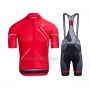 2021 Cycling Jersey Castelli Red White Short Sleeve and Bib Short