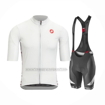 2021 Cycling Jersey Castelli White Short Sleeve and Bib Short