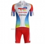 2021 Cycling Jersey Direct Energie White Red Yellow Blue Short Sleeve and Bib Short