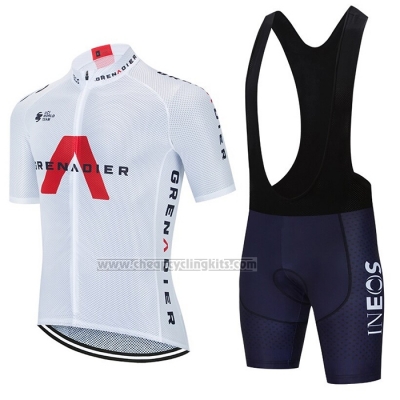 2021 Cycling Jersey Ineos Grenadiers White Short Sleeve and Bib Short