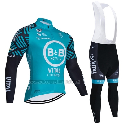 2021 Cycling Jersey Vital Concept-BB Hotels Light Blue Long Sleeve and Bib Short