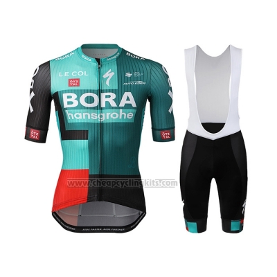 2022 Cycling Jersey Bora Hansgrone Green Red Short Sleeve and Bib Short