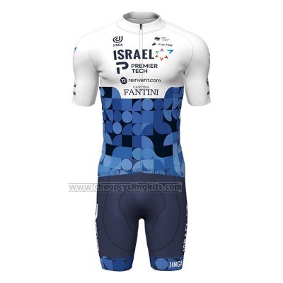 2022 Cycling Jersey Israel Cycling Academy Blue White Short Sleeve and Bib Short