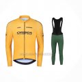 2024 Cycling Jersey Orbea Yellow Long Sleeve And Bib Short