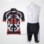 2011 Cycling Jersey Castelli Red and Black Short Sleeve and Bib Short