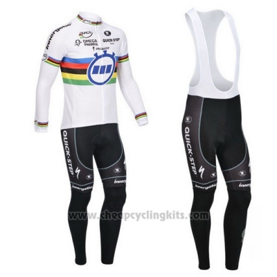 2013 Cycling Jersey UCI World Champion Lider Quick Step Long Sleeve and Bib Tight