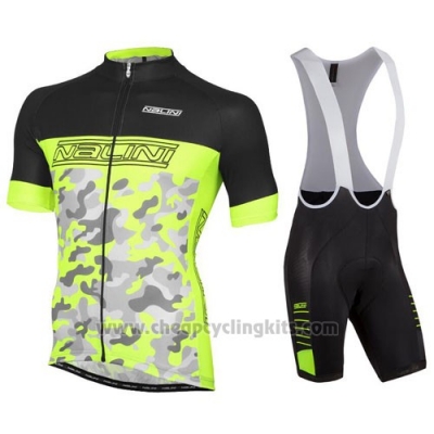 2016 Cycling Jersey Nalini Green and Black Short Sleeve and Bib Short