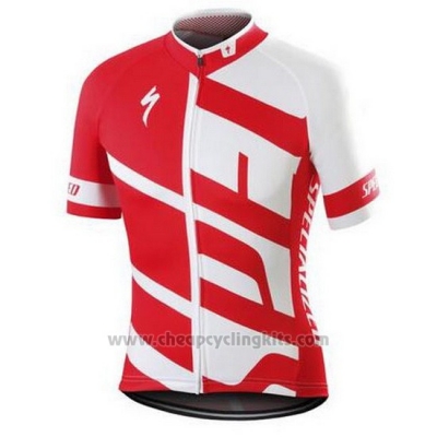 2016 Cycling Jersey Specialized White and Red Short Sleeve and Bib Short