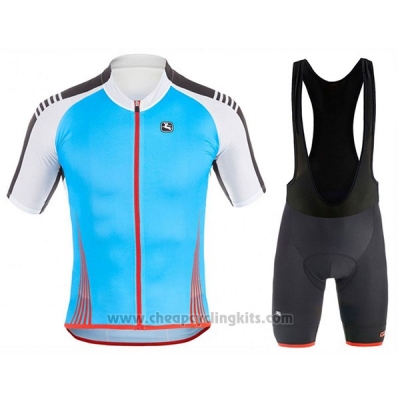 2017 Cycling Jersey Giordana Sahara White and Sky Blue Short Sleeve and Bib Short