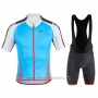 2017 Cycling Jersey Giordana Sahara White and Sky Blue Short Sleeve and Bib Short