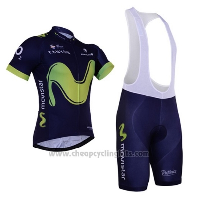 2017 Cycling Jersey Movistar Black Short Sleeve and Bib Short