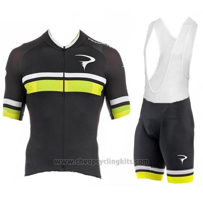 2017 Cycling Jersey Pinarello Black and Yellow Short Sleeve and Bib Short