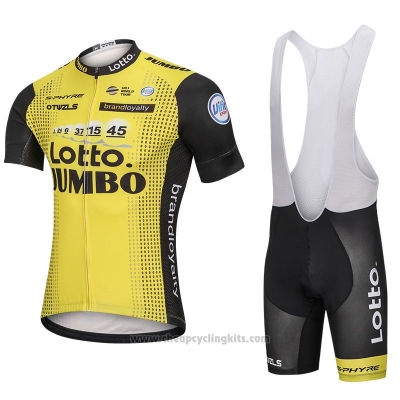 2018 Cycling Jersey Lotto NL Jumbo Yellow Short Sleeve and Bib Short