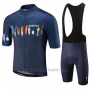 2019 Cycling Jersey Morvelo Dark Blue Short Sleeve and Overalls