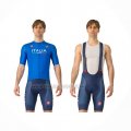 2024 Cycling Jersey Italy Blue Short Sleeve And Bib Short