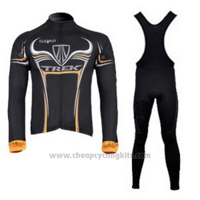 2009 Cycling Jersey Trek Black and Yellow Long Sleeve and Bib Tight