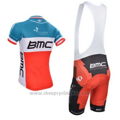 2014 Cycling Jersey BMC Champion Italy Blue and Orange Short Sleeve and Bib Short