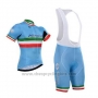 2016 Cycling Jersey Astana Italy Blue and Green Short Sleeve and Bib Short