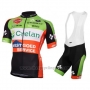 2016 Cycling Jersey Crelan AA Red and Green Short Sleeve and Bib Short