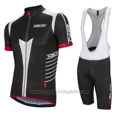 2016 Cycling Jersey Nalini Gray and Black Short Sleeve and Bib Short