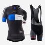 2016 Cycling Jersey Women Orbea Blue and Black Short Sleeve and Bib Short