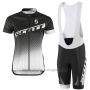 2016 Cycling Jersey Women Scott Black and Gray Short Sleeve and Bib Short