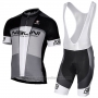 2017 Cycling Jersey Nalini Artico Gray and Black Short Sleeve and Bib Short