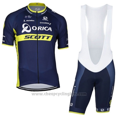 2017 Cycling Jersey Orica Scott Blue Short Sleeve and Bib Short