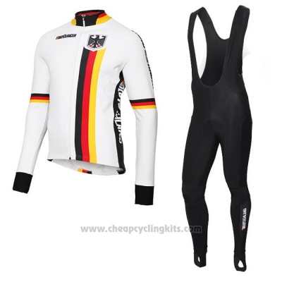 2018 Cycling Jersey Belgium White Long Sleeve and Bib Tight