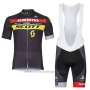 2018 Cycling Jersey Scott Sram Black Short Sleeve and Bib Short