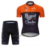 2019 Cycling Jersey Roompot Charles Orange Black Short Sleeve and Overalls