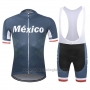 2019 Cycling Jersey Mexico Dark Blue Short Sleeve and Bib Short