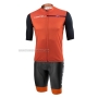 2021 Cycling Jersey Castelli Orange Short Sleeve and Bib Short(1)