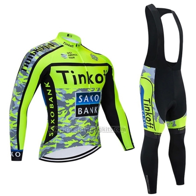 2021 Cycling Jersey Tinkoff Yellow Long Sleeve and Bib Short