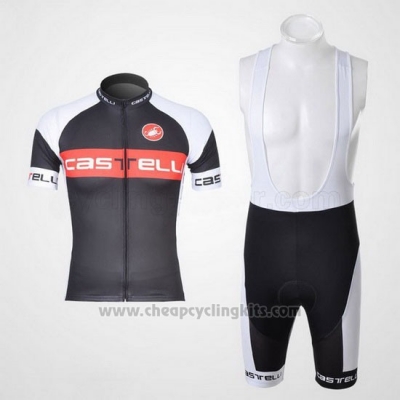 2011 Cycling Jersey Castelli White and Gray Short Sleeve and Bib Short